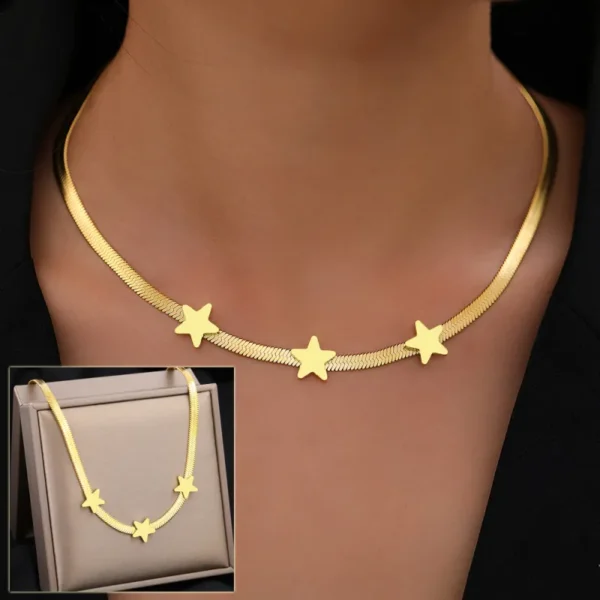 Gothic Blade Snake Chains Stars Choker