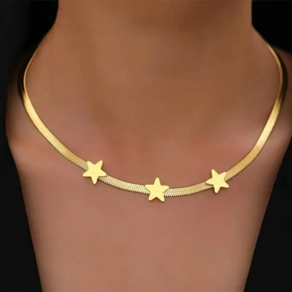 Gothic Blade Snake Chains Stars Choker - Image 3